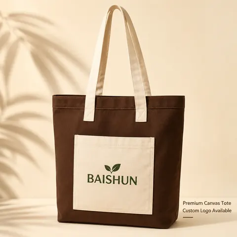 Brown and Natural Canvas Tote — product gallery view