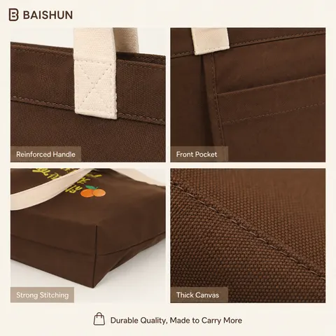 Brown and Natural Canvas Tote — product gallery view