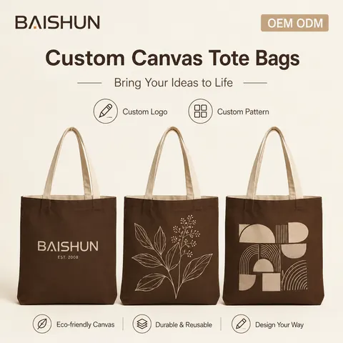 Brown and Natural Canvas Tote — product gallery view