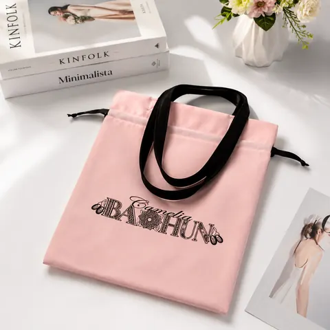 Pink Side-Drawstring Tote — product gallery view