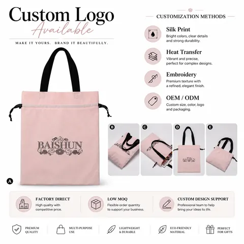 Pink Side-Drawstring Tote — product gallery view