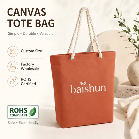 Rope-Handle Canvas Shopping Tote — product view 3