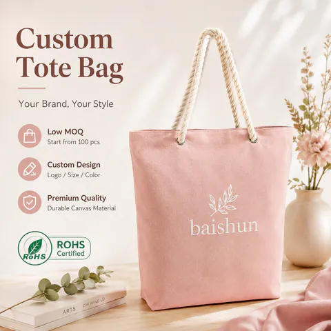 Rope-Handle Canvas Shopping Tote — product view 6