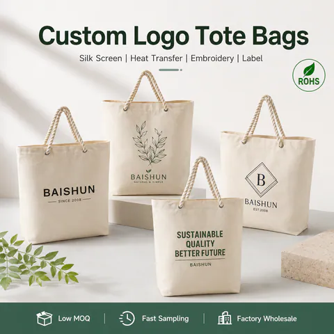 Rope-Handle Canvas Shopping Tote — product view 7