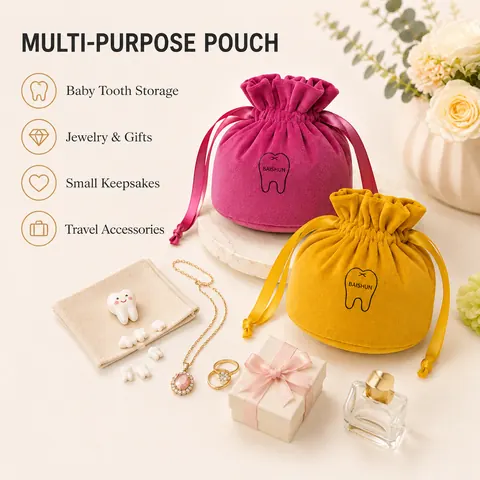 Bright Pink Velvet-Look Bow Pouch — product gallery view