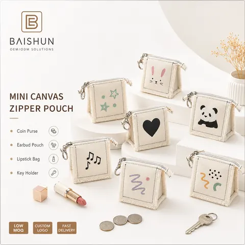 Graphic Keychain Mini Zipper Pouch — product gallery view