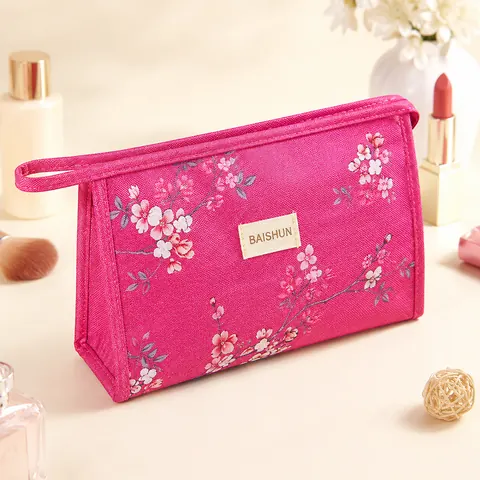 Handled Quilted Cosmetic Bag — product gallery view