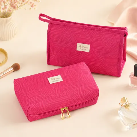 Handled Quilted Cosmetic Bag — product gallery view