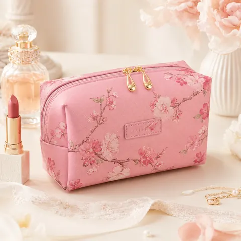 Handled Quilted Cosmetic Bag — product gallery view
