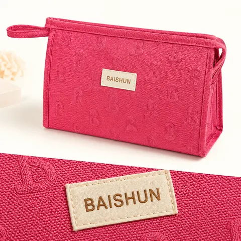 Handled Quilted Cosmetic Bag — product gallery view