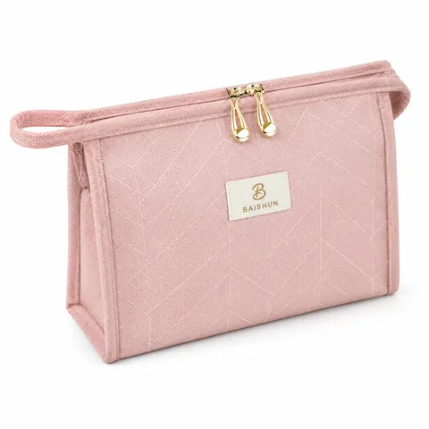 Handled Quilted Cosmetic Bag — product gallery view
