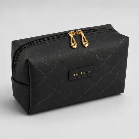 Handled Quilted Cosmetic Bag — product gallery view