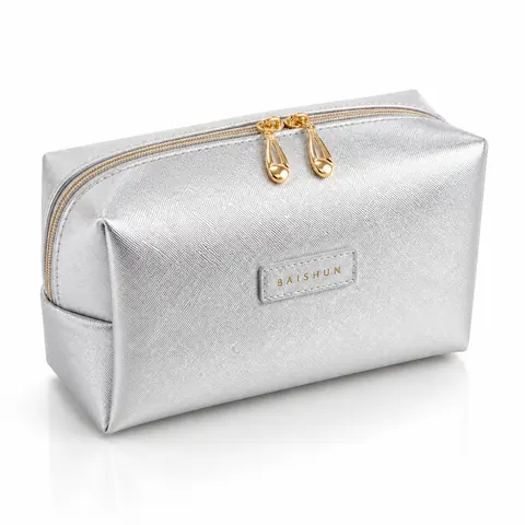 Handled Quilted Cosmetic Bag — product gallery view