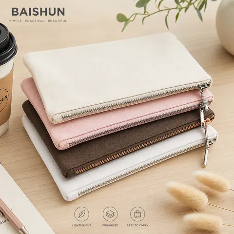 Minimal Flat Zipper Pouch — product gallery view