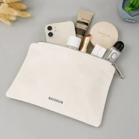 Minimal Flat Zipper Pouch — product gallery view