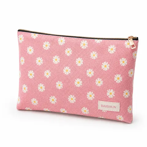 Assorted Flat Canvas Zipper Pouch — product gallery view