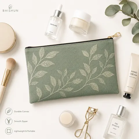 Assorted Flat Canvas Zipper Pouch — product gallery view