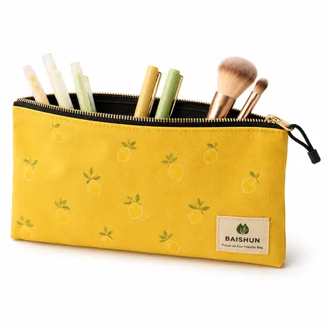 Assorted Flat Canvas Zipper Pouch — product gallery view