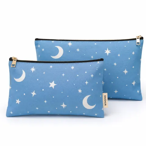 Assorted Flat Canvas Zipper Pouch — product gallery view