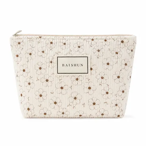 Botanical Print Gusseted Cosmetic Pouch