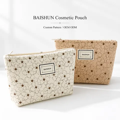 Botanical Print Gusseted Cosmetic Pouch — product gallery view