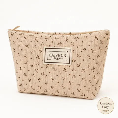 Botanical Print Gusseted Cosmetic Pouch — product gallery view