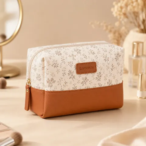 Color-Block Travel Cosmetic Bag