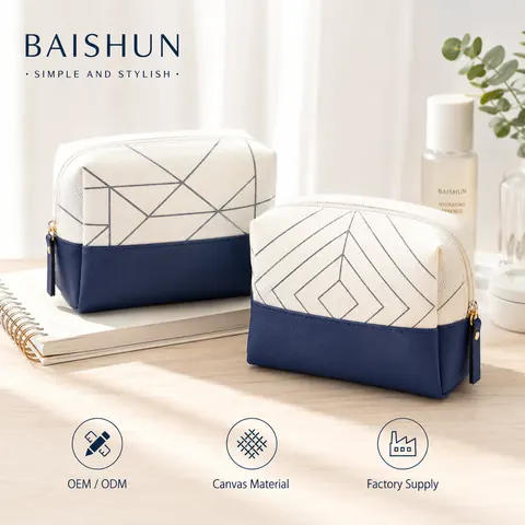 Color-Block Travel Cosmetic Bag — product gallery view