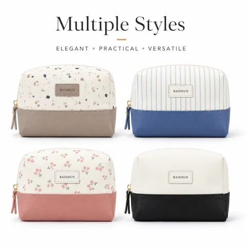 Color-Block Travel Cosmetic Bag — product gallery view