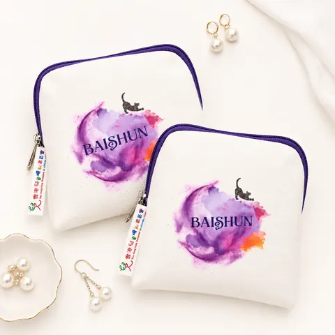 Watercolor Graphic Gusseted Zipper Pouch — product gallery view