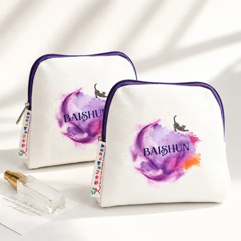 Watercolor Graphic Gusseted Zipper Pouch — product gallery view
