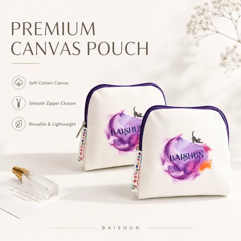 Watercolor Graphic Gusseted Zipper Pouch — product gallery view